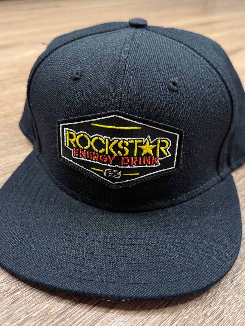 Rare Rockstar Energy Drink Black Embroidered Snapback Hat
